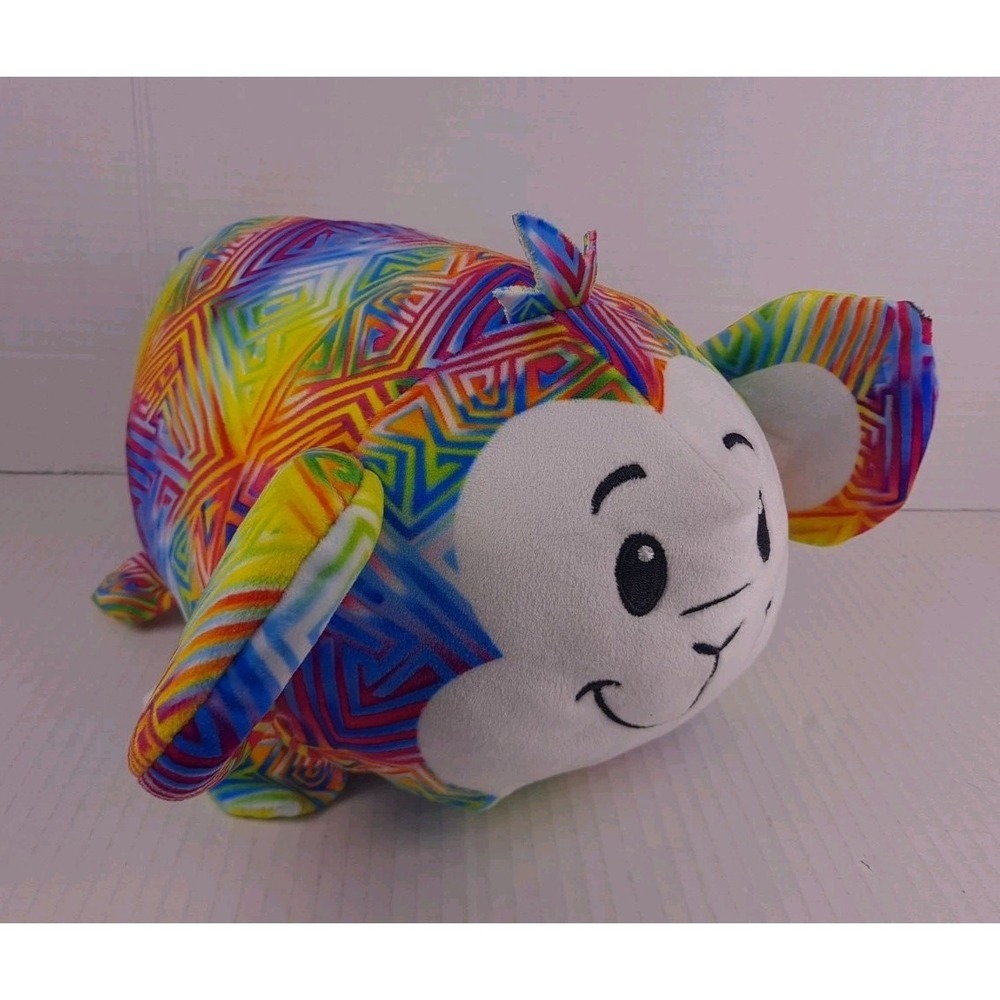 BUN BUN Stacking Rainbow Monkey 12" Plush Toy Stuffed Animal‎ Geometric Print
